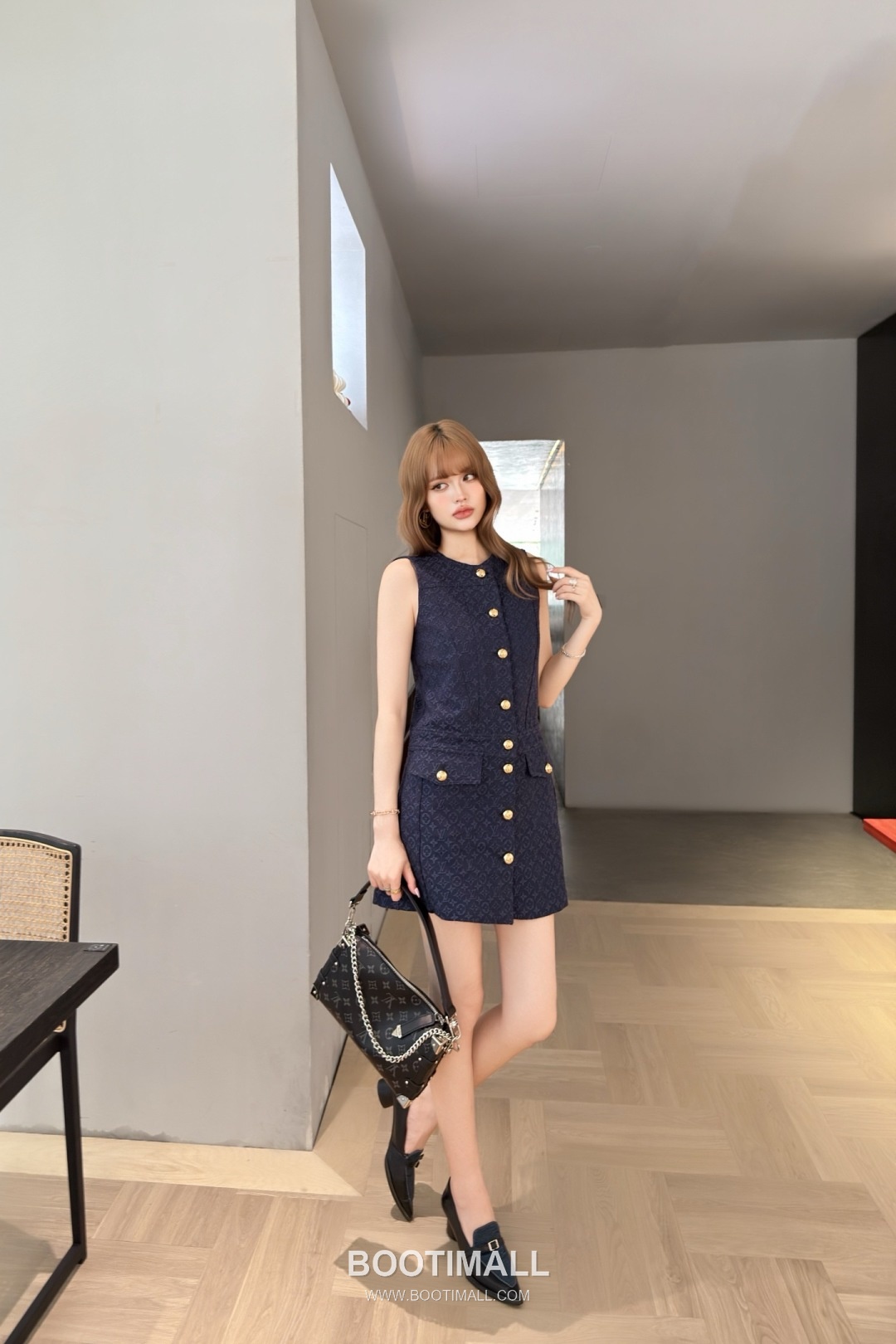 Louis Vuitton SS26 Monogram Jacquard Cotton One Piece 루이비통 SS26 모노그램 자카드 코튼 블랙 원피스 2