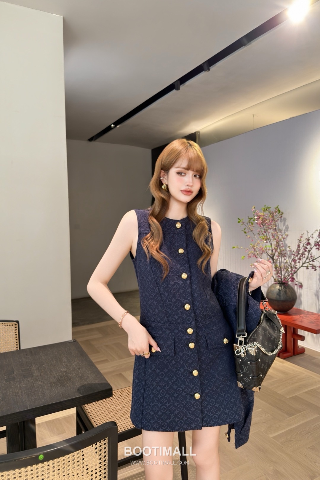 Louis Vuitton SS26 Monogram Jacquard Cotton One Piece 루이비통 SS26 모노그램 자카드 코튼 블랙 원피스 3
