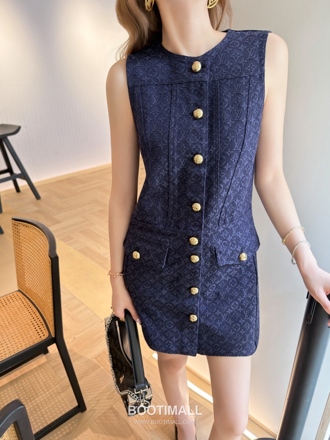 Louis Vuitton SS26 Monogram Jacquard Cotton One Piece 루이비통 SS26 모노그램 자카드 코튼 블랙 원피스 5