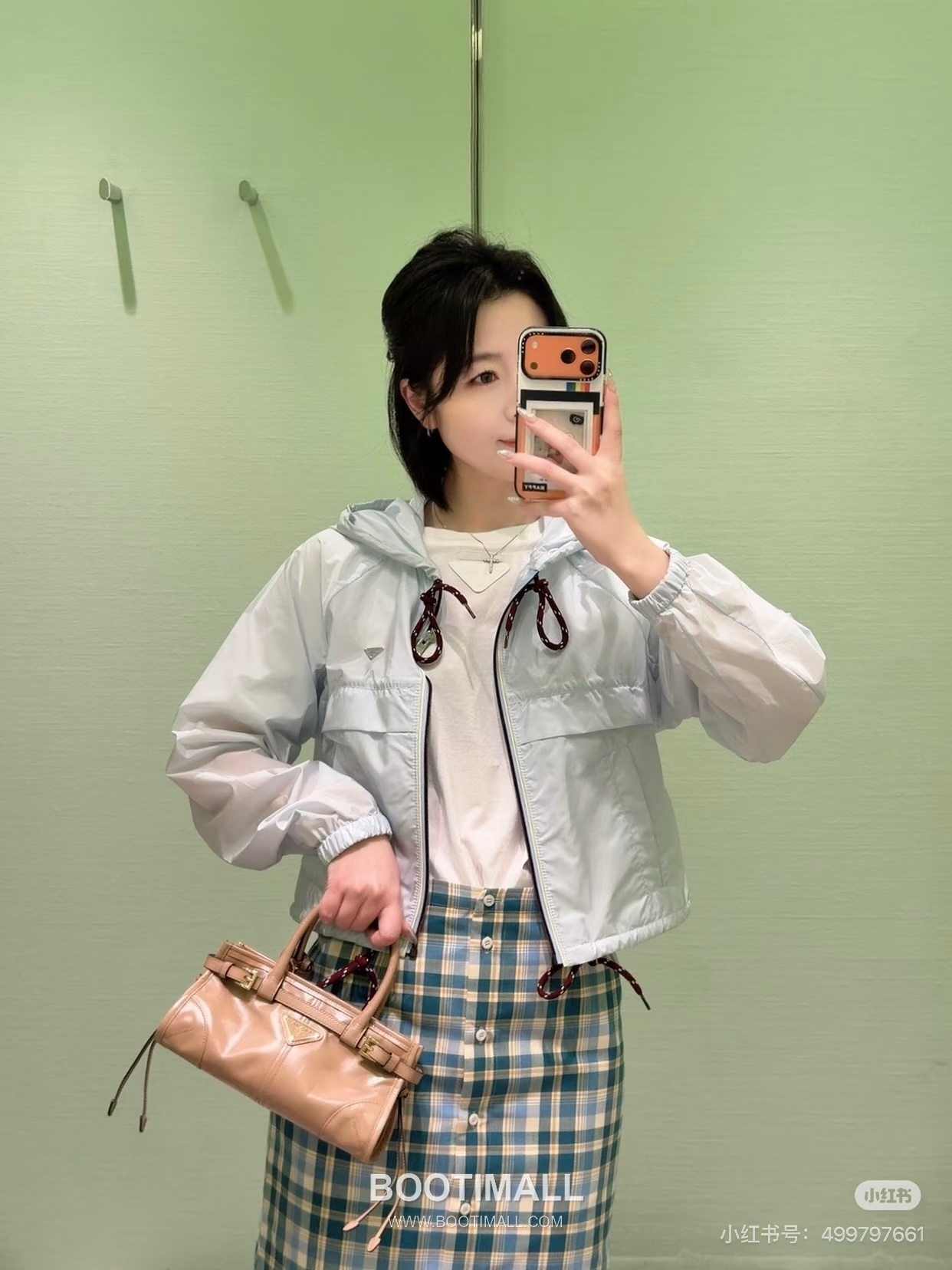 Prada SS26 Nylon Triangle Logo Hooded Zip Jacket 프라다 SS26 나일론 삼각 로고 후드 집업 블루 재킷 1