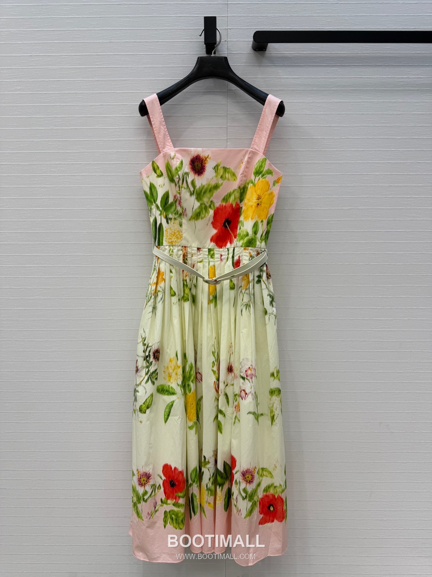 Oscar de la Renta SS26 Cotton Pleated Print Sleeveless One Piece 오스카드라렌타 SS26 코튼 플리츠 프린트 핑크 원피스 7