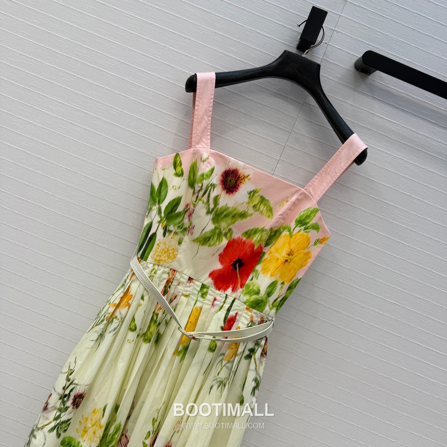 Oscar de la Renta SS26 Cotton Pleated Print Sleeveless One Piece 오스카드라렌타 SS26 코튼 플리츠 프린트 핑크 원피스 8