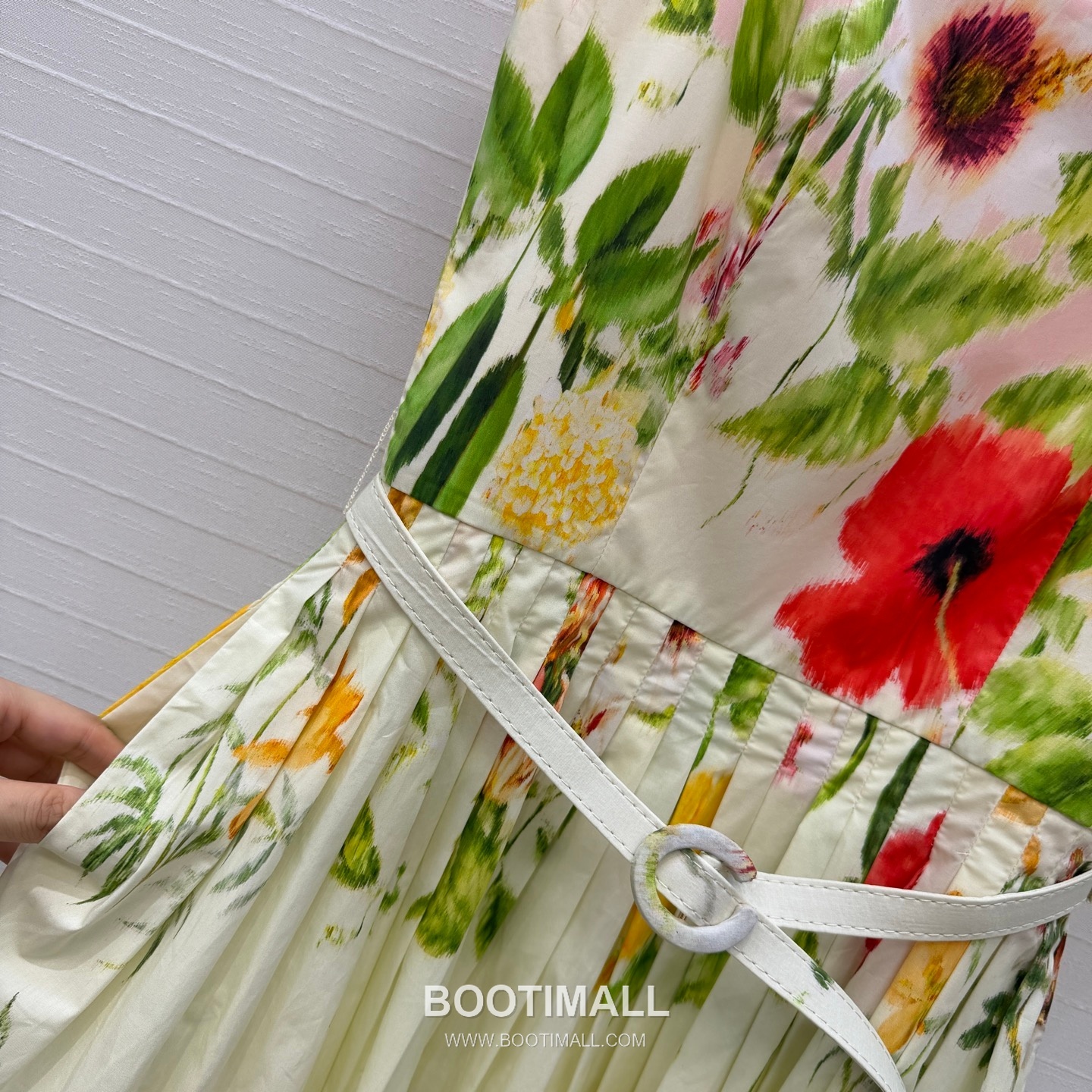 Oscar de la Renta SS26 Cotton Pleated Print Sleeveless One Piece 오스카드라렌타 SS26 코튼 플리츠 프린트 핑크 원피스 10