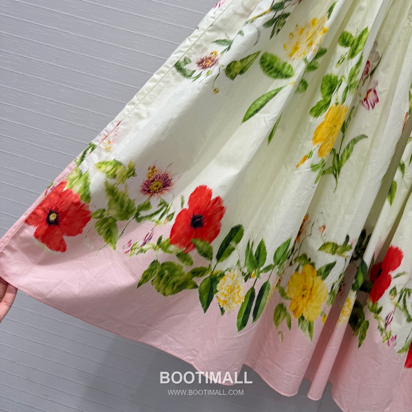 Oscar de la Renta SS26 Cotton Pleated Print Sleeveless One Piece 오스카드라렌타 SS26 코튼 플리츠 프린트 핑크 원피스 11