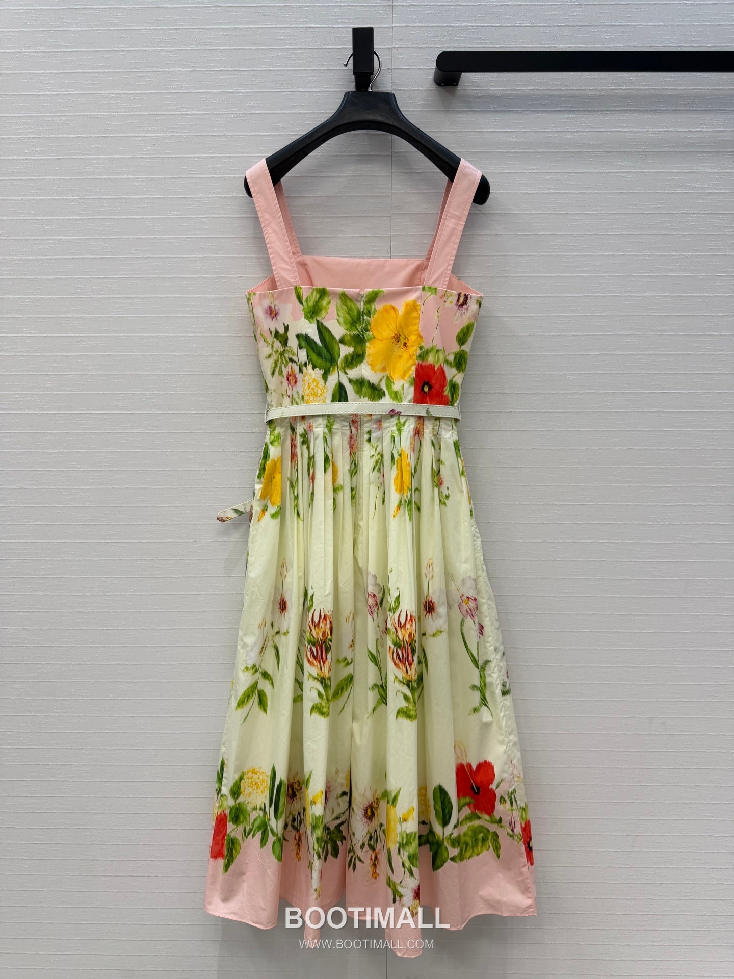 Oscar de la Renta SS26 Cotton Pleated Print Sleeveless One Piece 오스카드라렌타 SS26 코튼 플리츠 프린트 핑크 원피스 14