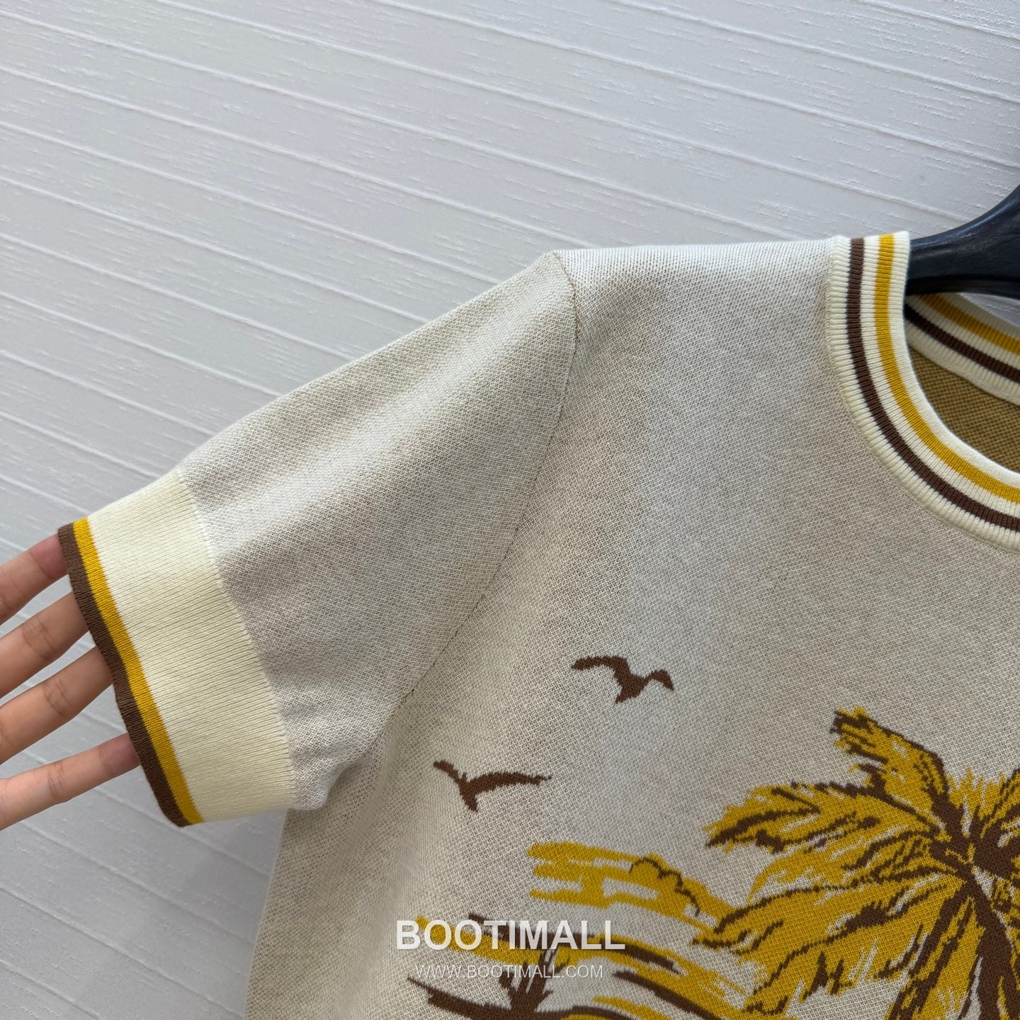 Zimmermann SS26 Knit Jacquard Palm Tree Short Sleeve Shorts Set 짐머만 SS26 니트 자카드 야자수 반팔 브라운 쇼츠 셋업 7