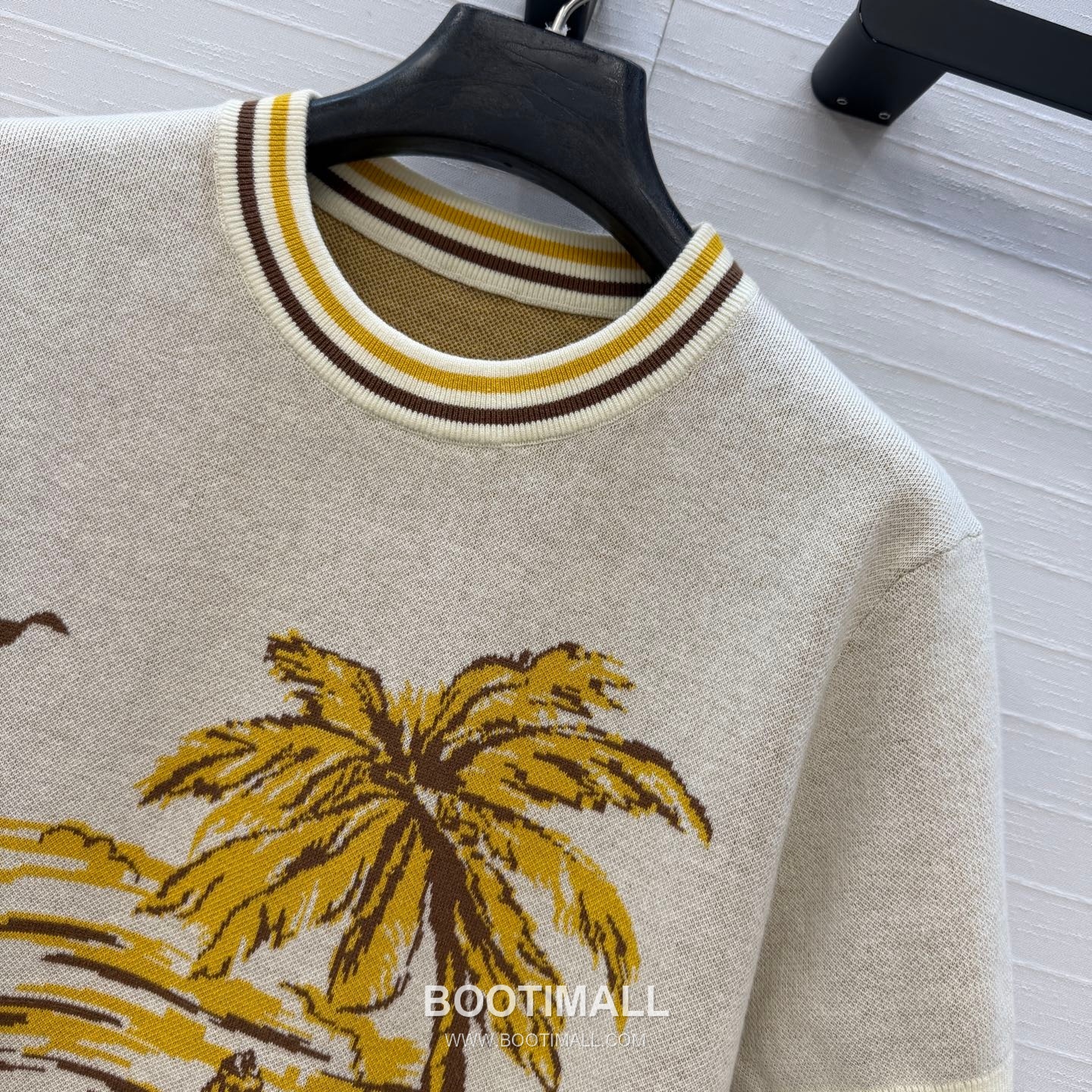 Zimmermann SS26 Knit Jacquard Palm Tree Short Sleeve Shorts Set 짐머만 SS26 니트 자카드 야자수 반팔 브라운 쇼츠 셋업 8