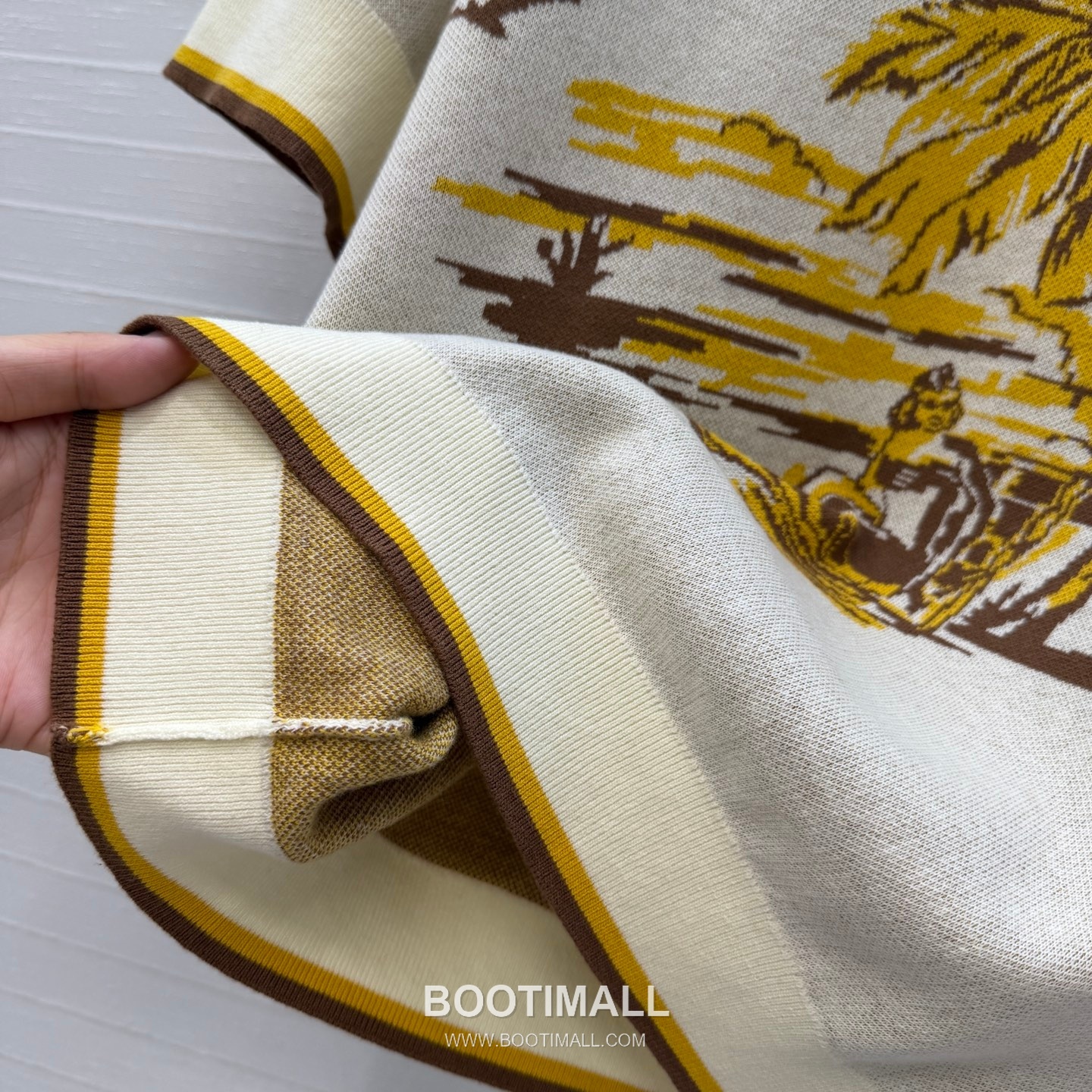 Zimmermann SS26 Knit Jacquard Palm Tree Short Sleeve Shorts Set 짐머만 SS26 니트 자카드 야자수 반팔 브라운 쇼츠 셋업 9