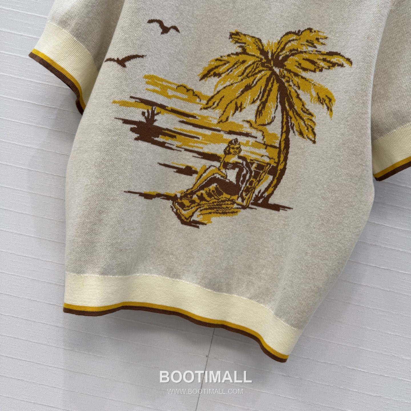 Zimmermann SS26 Knit Jacquard Palm Tree Short Sleeve Shorts Set 짐머만 SS26 니트 자카드 야자수 반팔 브라운 쇼츠 셋업 10