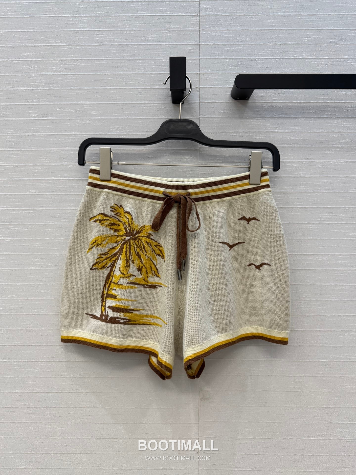 Zimmermann SS26 Knit Jacquard Palm Tree Short Sleeve Shorts Set 짐머만 SS26 니트 자카드 야자수 반팔 브라운 쇼츠 셋업 13