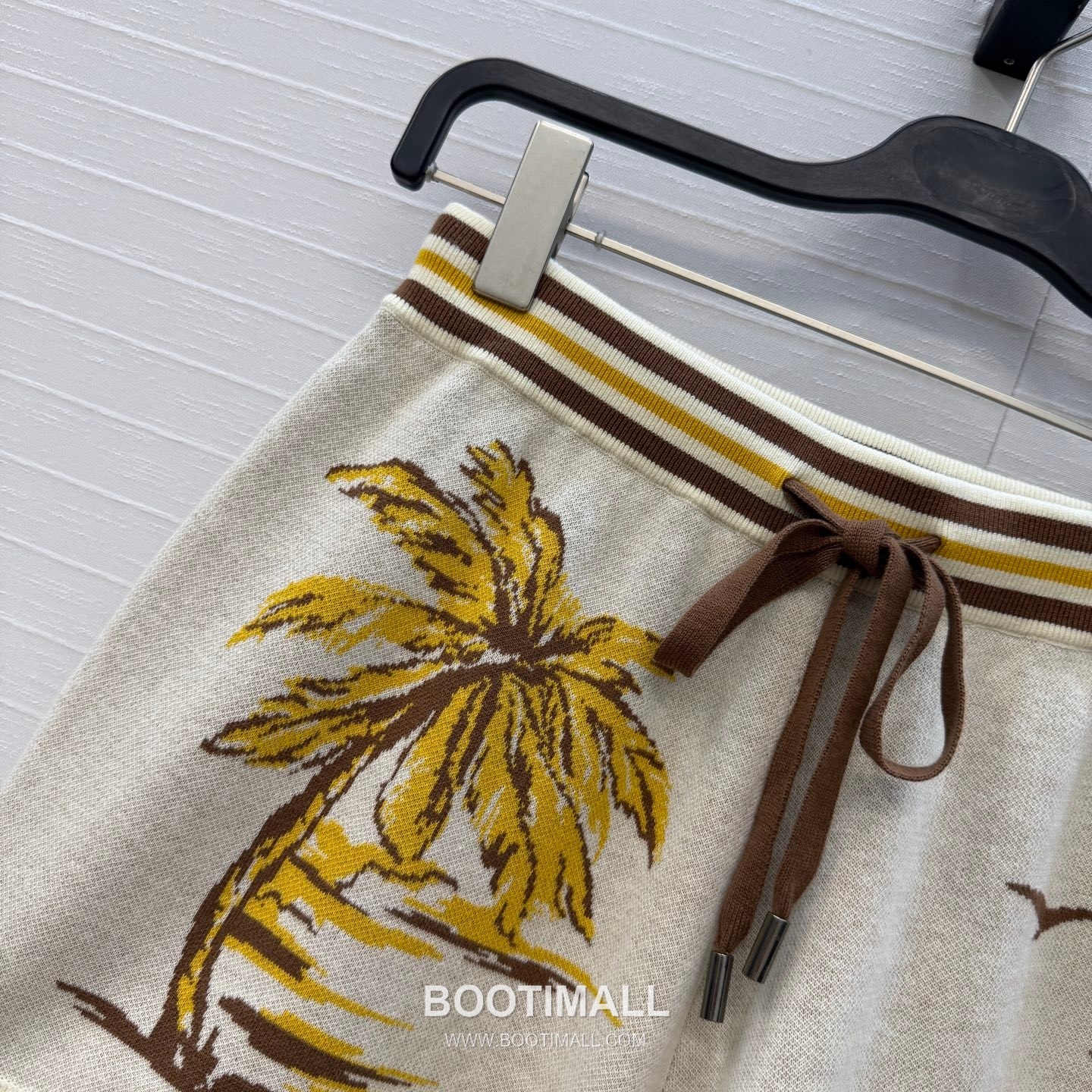 Zimmermann SS26 Knit Jacquard Palm Tree Short Sleeve Shorts Set 짐머만 SS26 니트 자카드 야자수 반팔 브라운 쇼츠 셋업 15