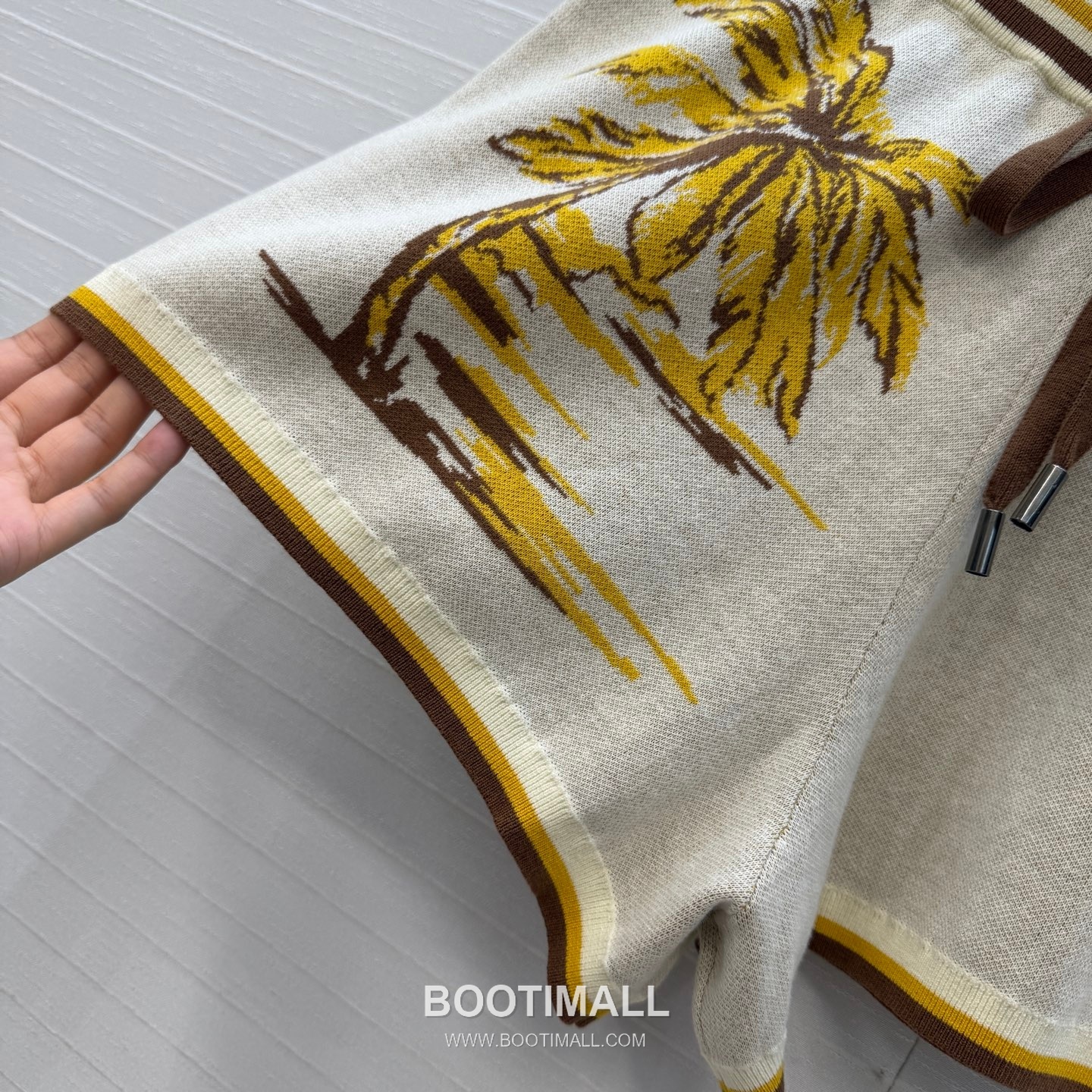 Zimmermann SS26 Knit Jacquard Palm Tree Short Sleeve Shorts Set 짐머만 SS26 니트 자카드 야자수 반팔 브라운 쇼츠 셋업 17