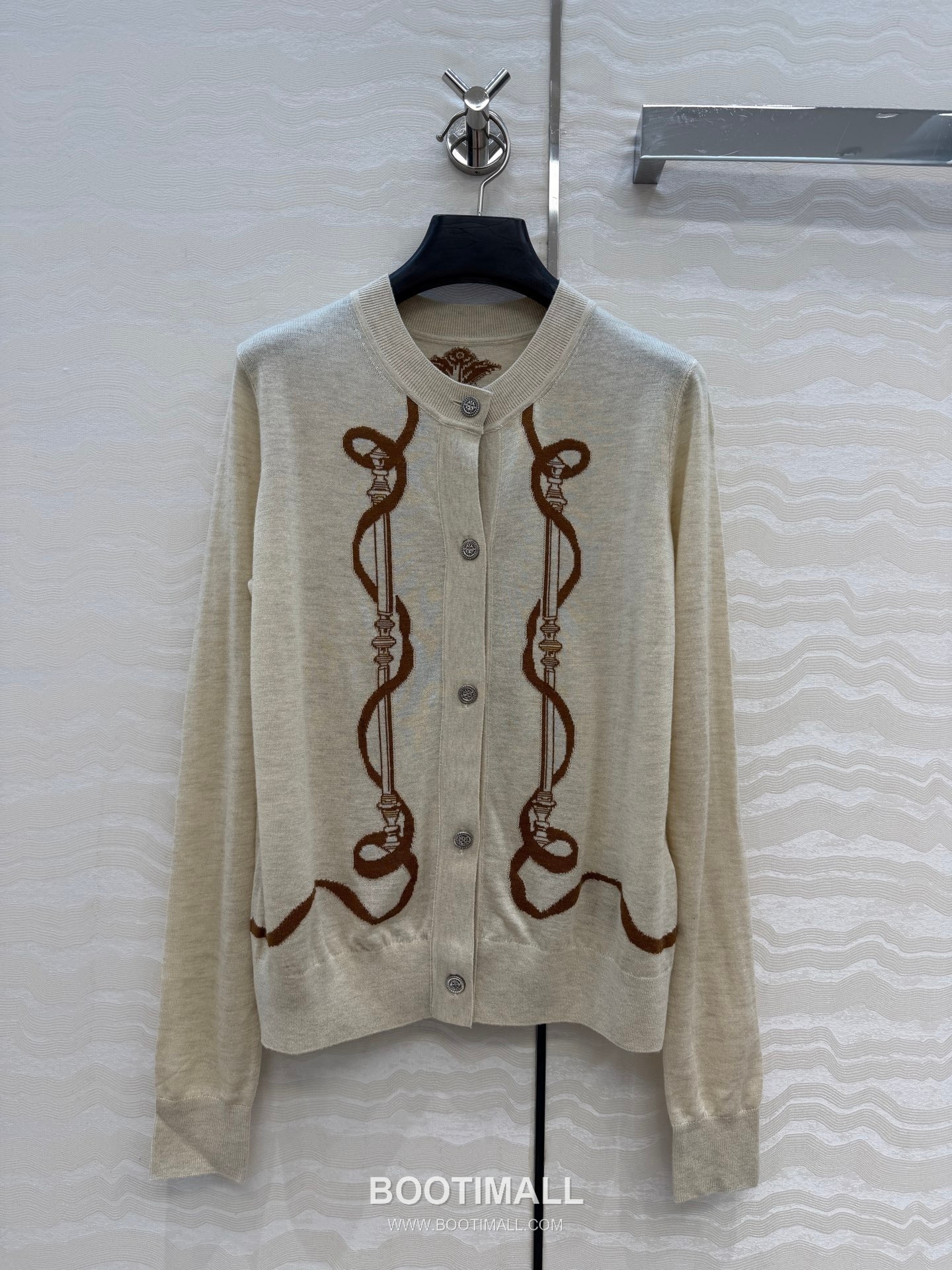 Hermes SS26 Merino Wool Jacquard Knit Cardigan 에르메스 SS26 메리노울 자카드 니트 베이지 가디건 1