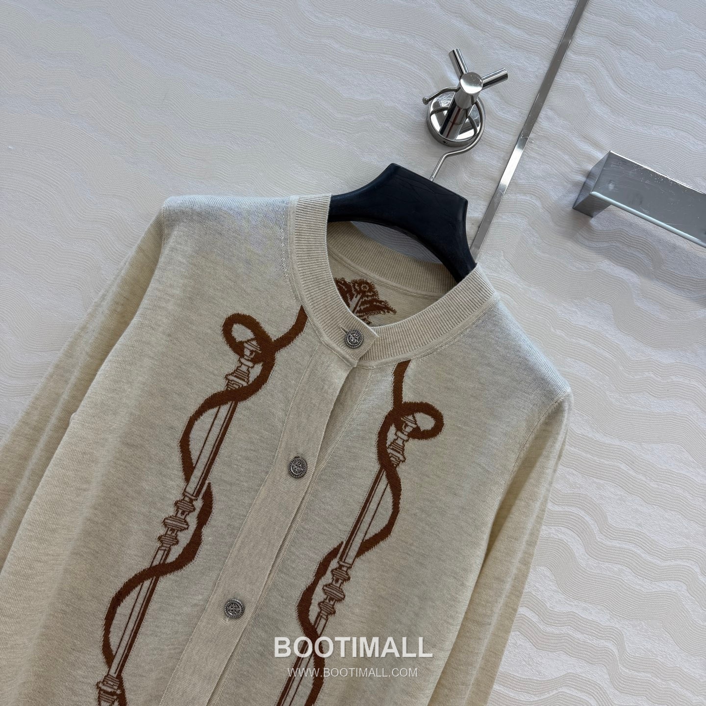 Hermes SS26 Merino Wool Jacquard Knit Cardigan 에르메스 SS26 메리노울 자카드 니트 베이지 가디건 2