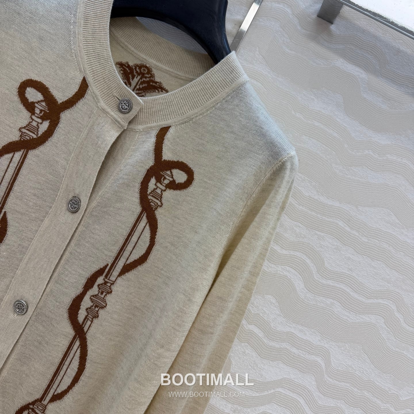 Hermes SS26 Merino Wool Jacquard Knit Cardigan 에르메스 SS26 메리노울 자카드 니트 베이지 가디건 3