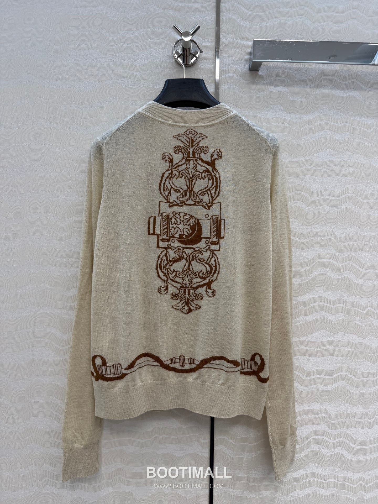 Hermes SS26 Merino Wool Jacquard Knit Cardigan 에르메스 SS26 메리노울 자카드 니트 베이지 가디건 8