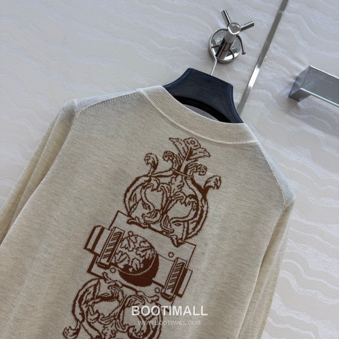 Hermes SS26 Merino Wool Jacquard Knit Cardigan 에르메스 SS26 메리노울 자카드 니트 베이지 가디건 9