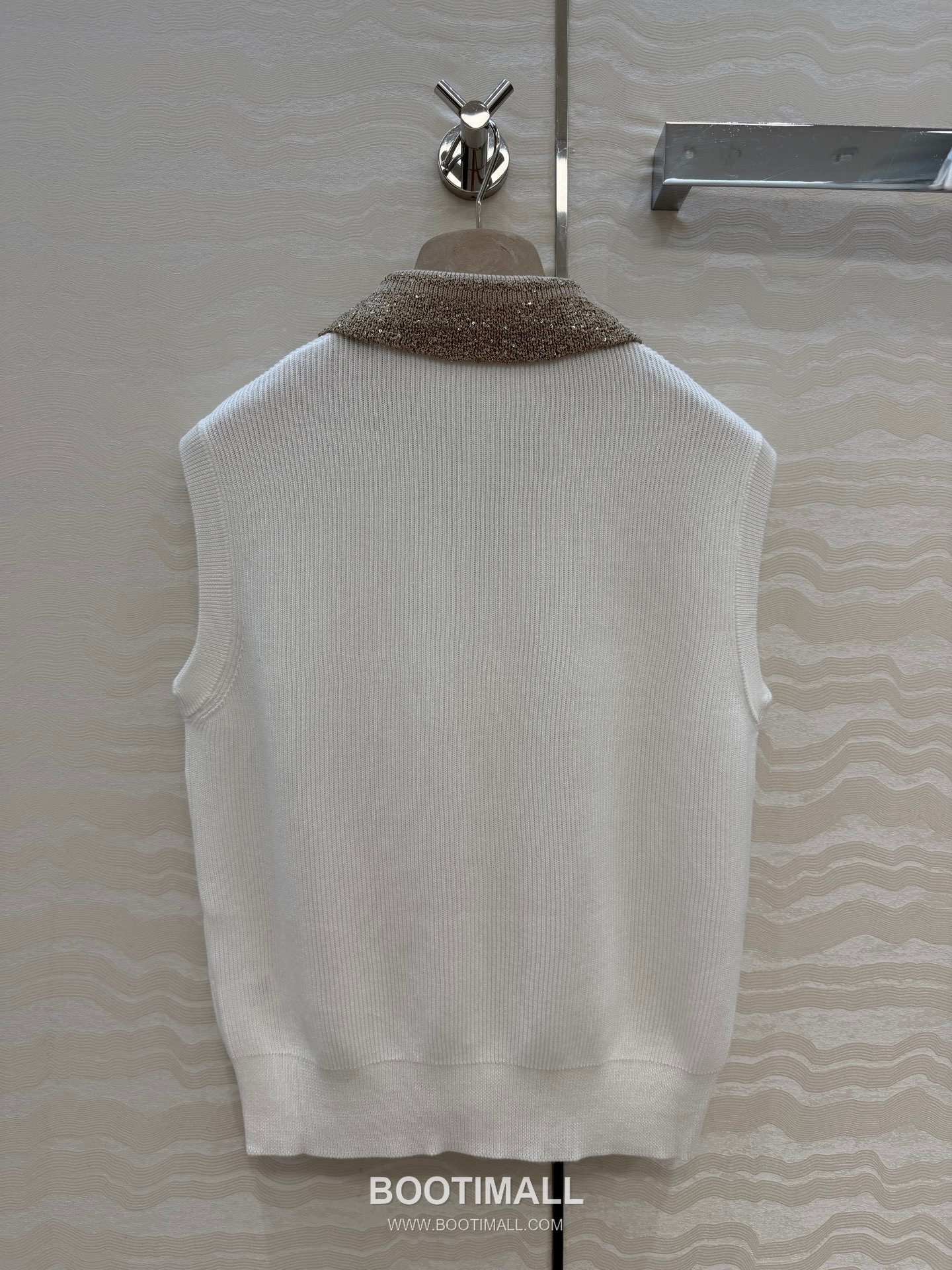 Balenciaga SS26 Linen Cotton Sequin V-Neck Vest 발렌시아가 SS26 린넨 코튼 시퀸 V넥 베이지 베스트 9