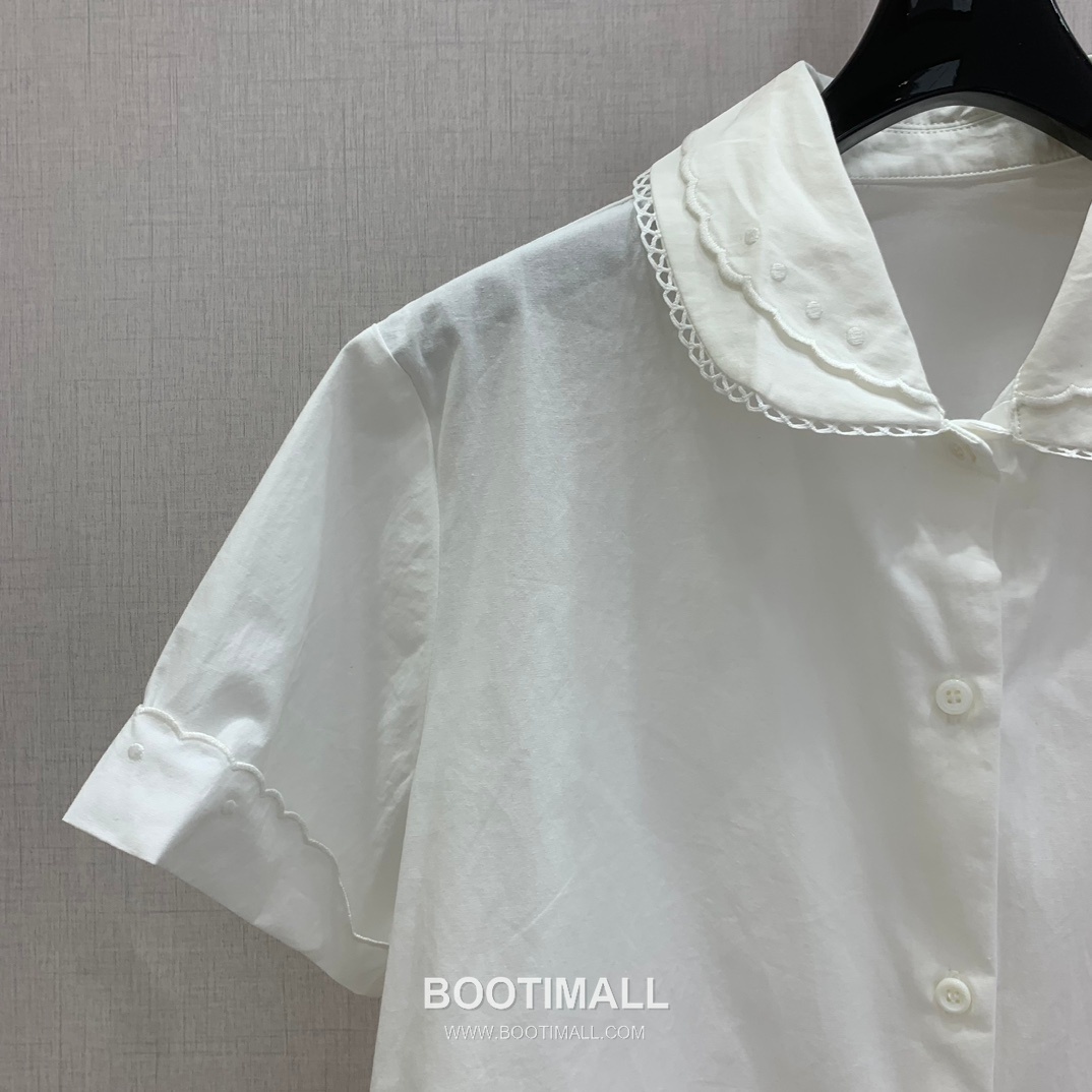 Dior SS26 Cotton Linen Lace Logo Collar Blouse 디올 SS26 코튼 린넨 레이스 로고 화이트 블라우스 6