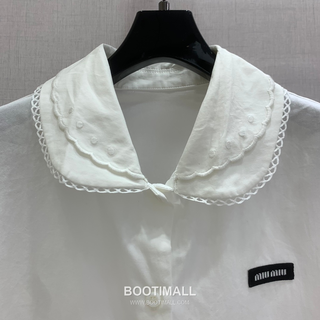 Dior SS26 Cotton Linen Lace Logo Collar Blouse 디올 SS26 코튼 린넨 레이스 로고 화이트 블라우스 9