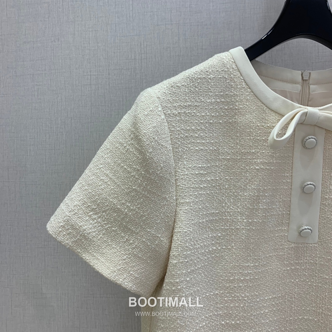 Valentino SS26 Tweed Bow Short Sleeve One Piece 발렌티노 SS26 트위드 리본 반팔 핑크 원피스 8