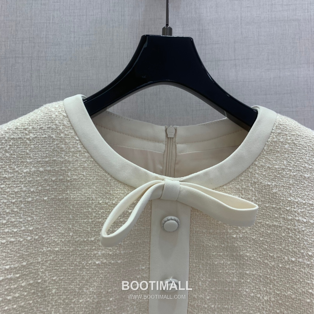 Valentino SS26 Tweed Bow Short Sleeve One Piece 발렌티노 SS26 트위드 리본 반팔 핑크 원피스 11