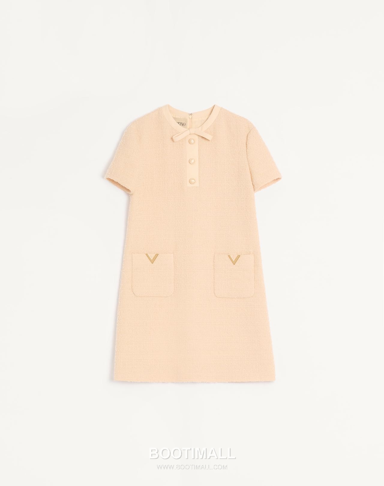 Valentino SS26 Tweed Bow Short Sleeve One Piece 발렌티노 SS26 트위드 리본 반팔 핑크 원피스 21
