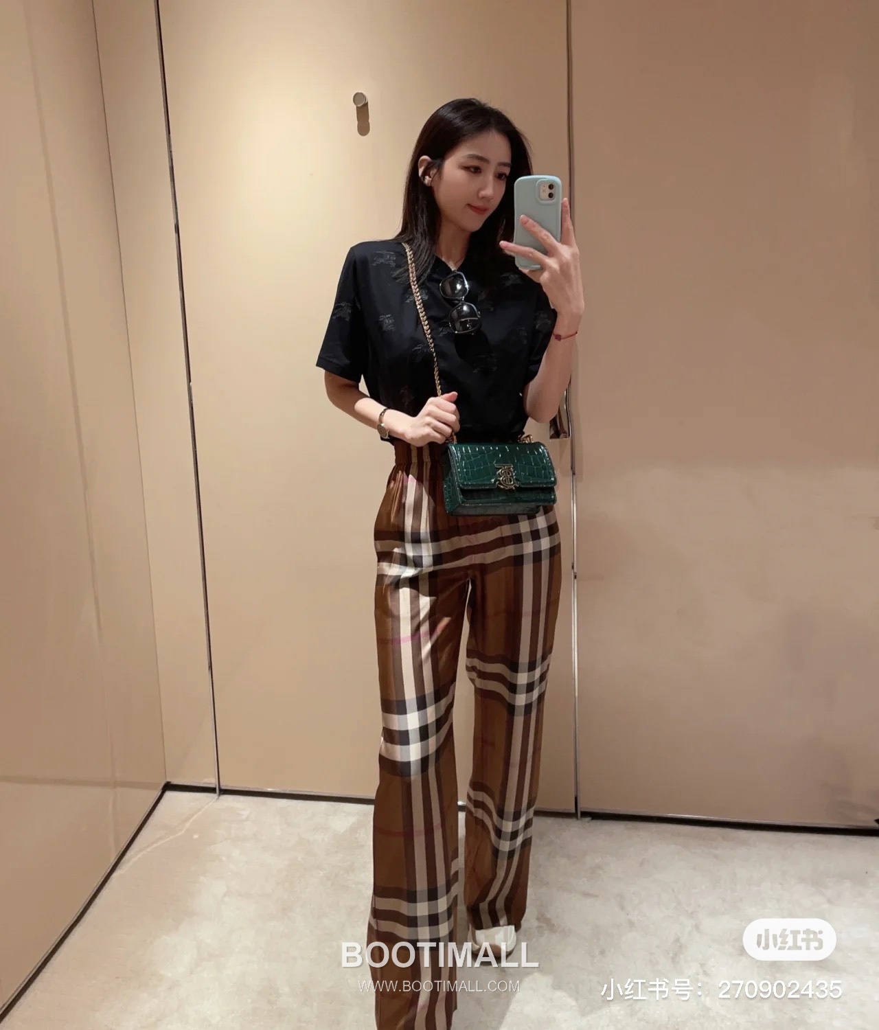 Burberry SS26 Cotton Check Straight Fit Pants 버버리 SS26 코튼 체크 스트레이트핏 브라운 팬츠 3
