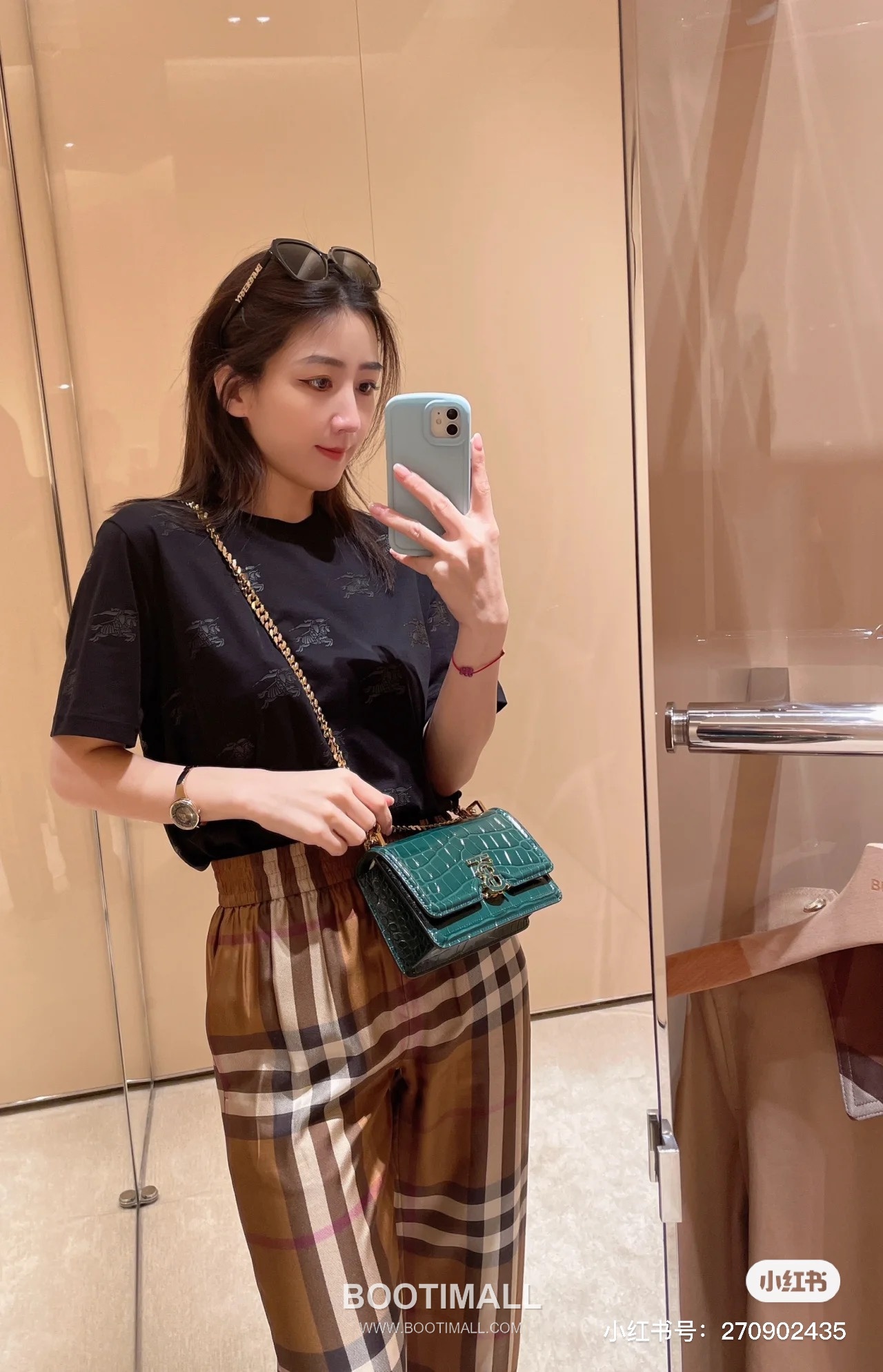 Burberry SS26 Cotton Check Straight Fit Pants 버버리 SS26 코튼 체크 스트레이트핏 브라운 팬츠 4