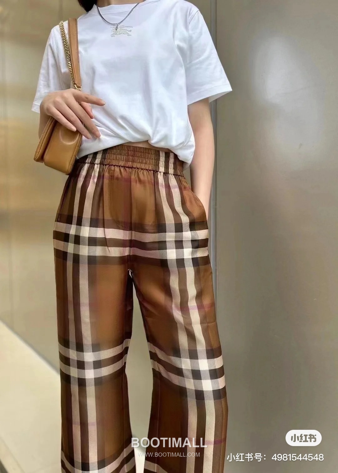Burberry SS26 Cotton Check Straight Fit Pants 버버리 SS26 코튼 체크 스트레이트핏 브라운 팬츠 9