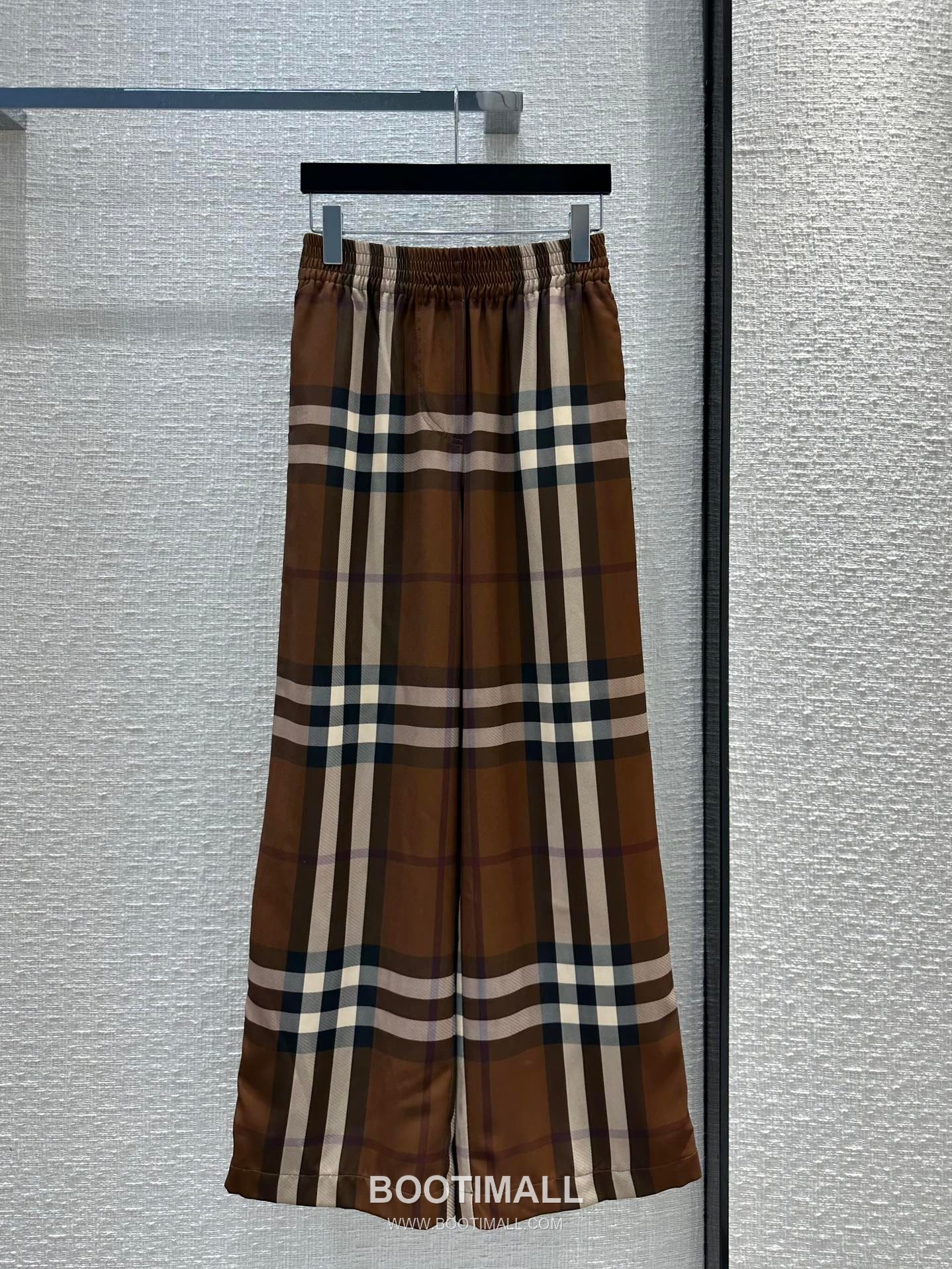 Burberry SS26 Cotton Check Straight Fit Pants 버버리 SS26 코튼 체크 스트레이트핏 브라운 팬츠 10
