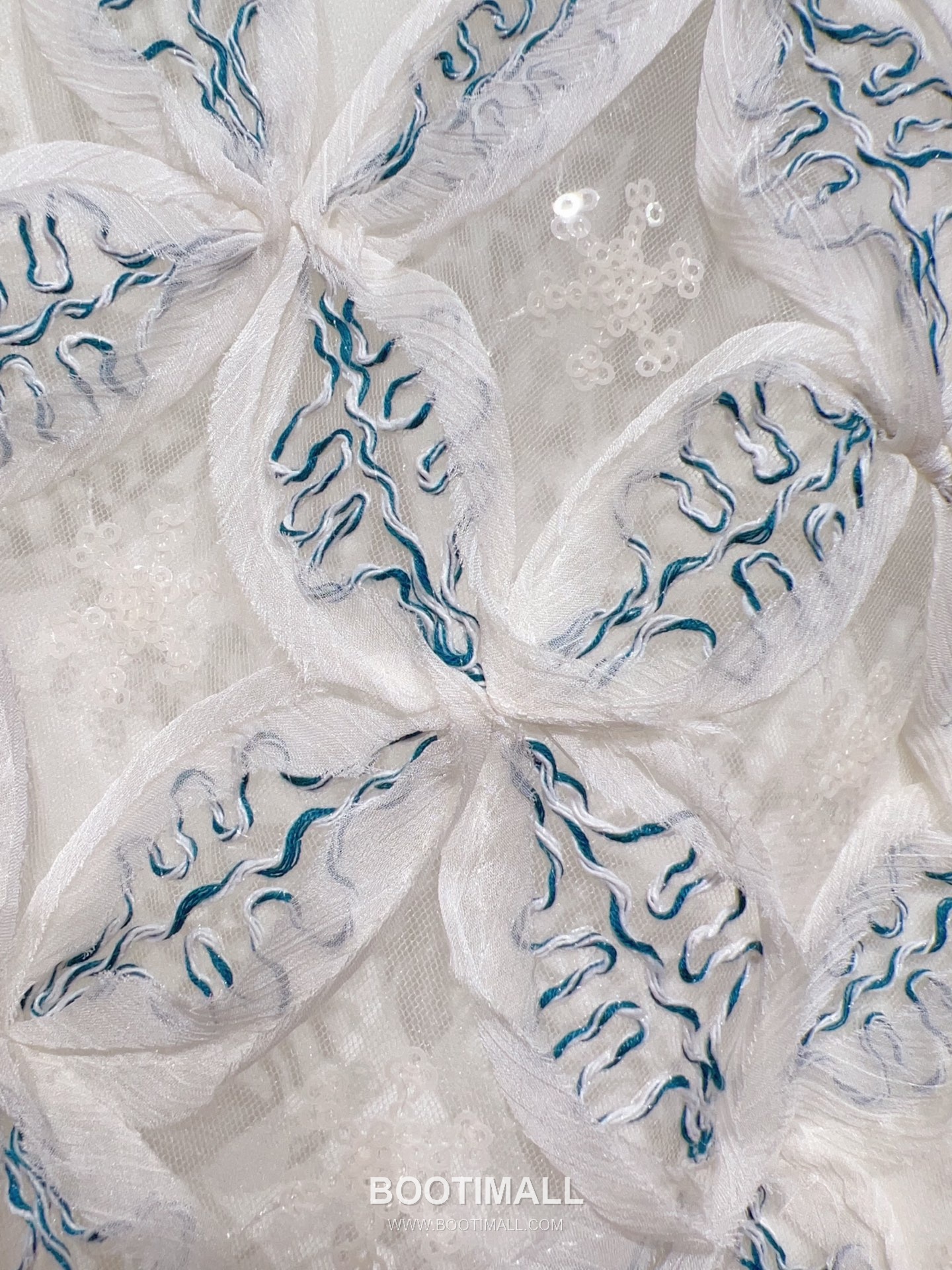 Dior SS26 Chiffon Embroidered Short Sleeve One Piece 디올 SS26 쉬폰 자수 반팔 블루 원피스 14