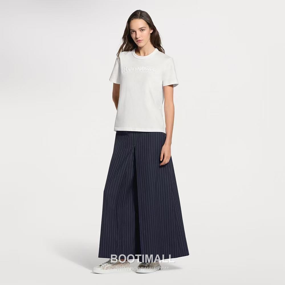 Louis Vuitton SS26 Cotton Embroidered Relief Logo T-Shirt 루이비통 SS26 코튼 자수 릴리프 로고 화이트 티셔츠 4