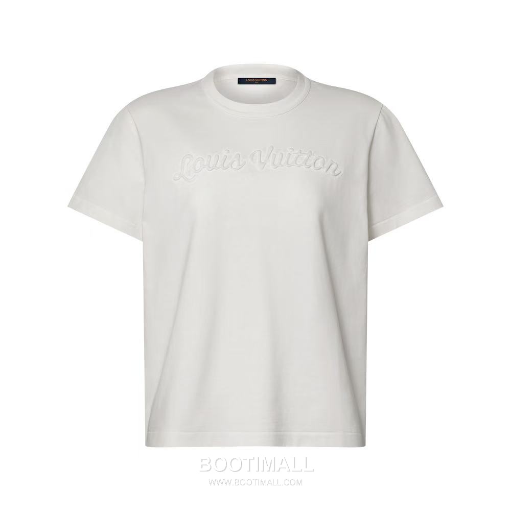 Louis Vuitton SS26 Cotton Embroidered Relief Logo T-Shirt 루이비통 SS26 코튼 자수 릴리프 로고 화이트 티셔츠 7
