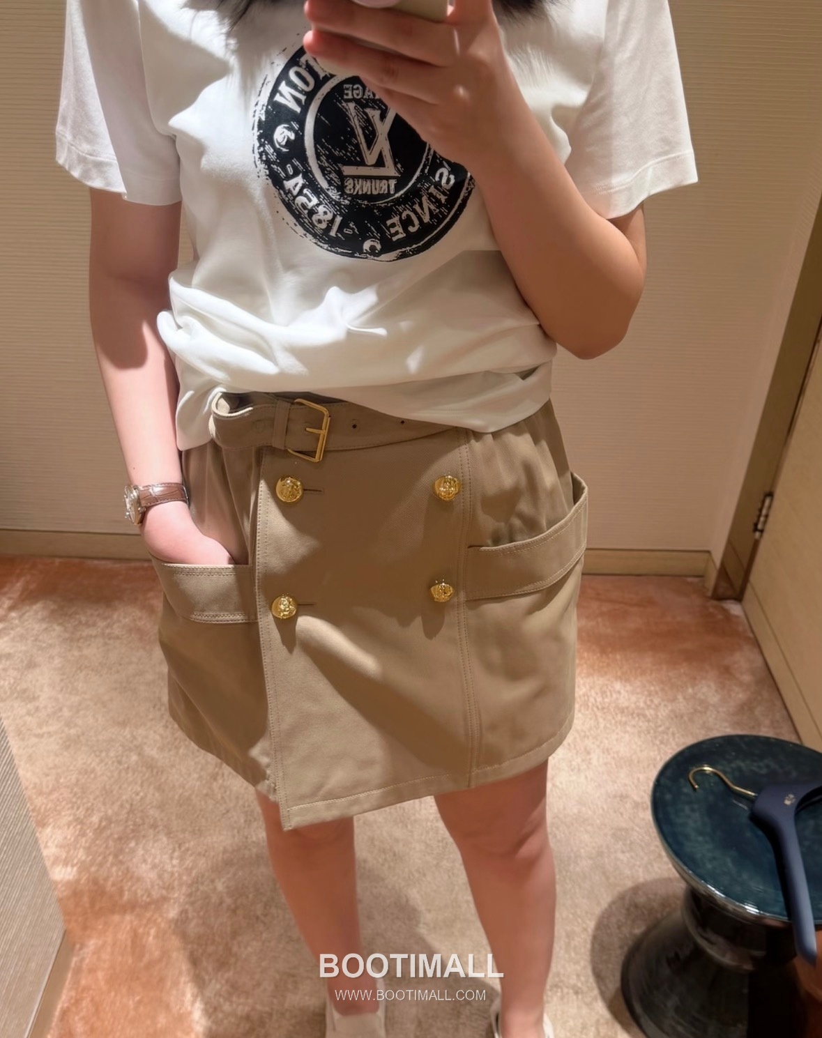 Louis Vuitton SS26 Cotton Cargo Belted Midi Skirt 루이비통 SS26 코튼 카고 벨트 카멜 스커트 1