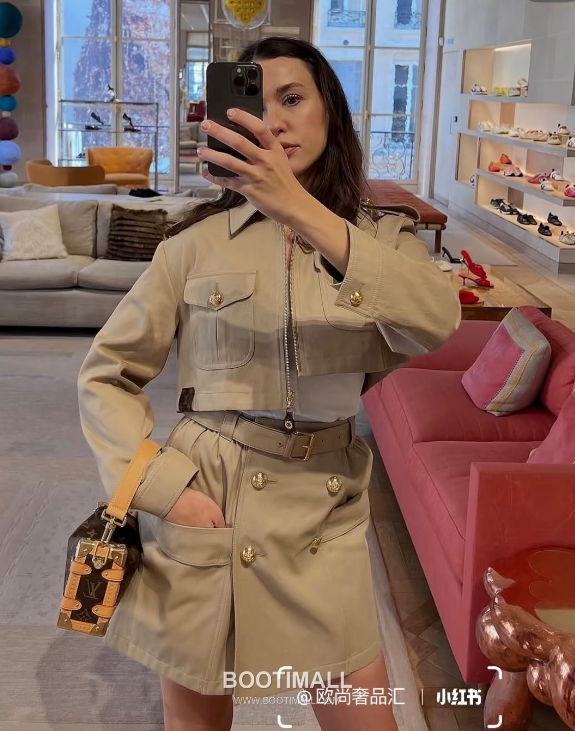 Louis Vuitton SS26 Cotton Cargo Belted Midi Skirt 루이비통 SS26 코튼 카고 벨트 카멜 스커트 7