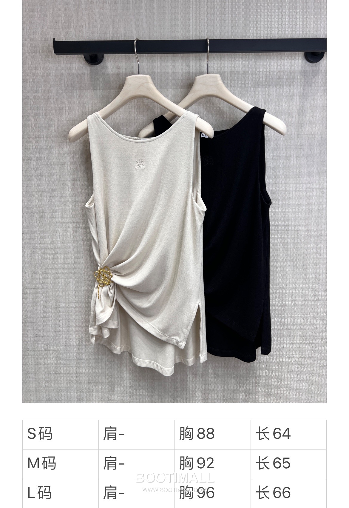 Loewe SS26 Cotton Logo Embroidered Knot Sleeveless Top 로에베 SS26 코튼 로고 자수 트위스트 블랙 탑 26