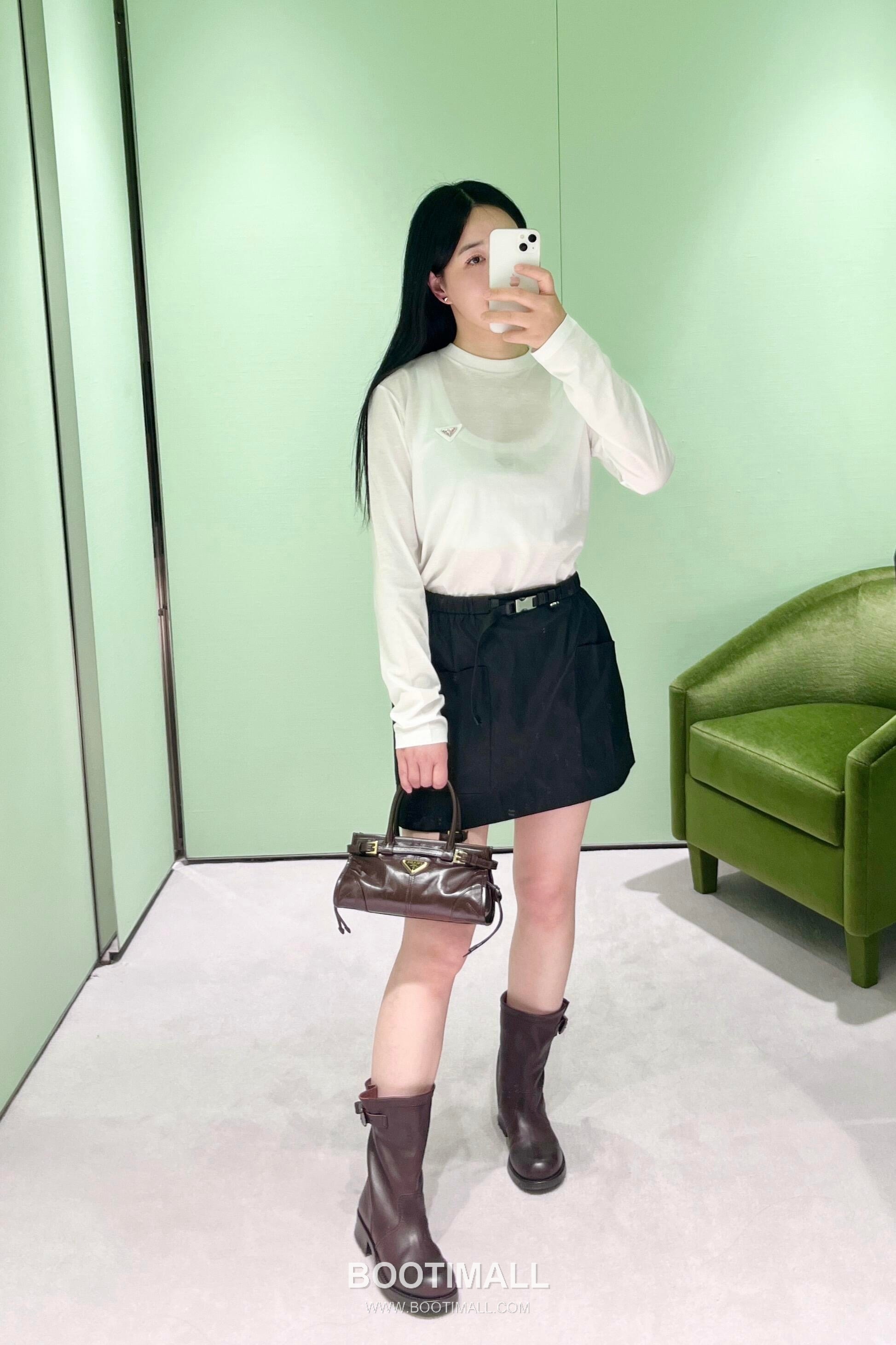 Prada SS26 Nylon Belt A-Line Mini Skirt 프라다 SS26 나일론 벨트 A라인 블랙 스커트 4