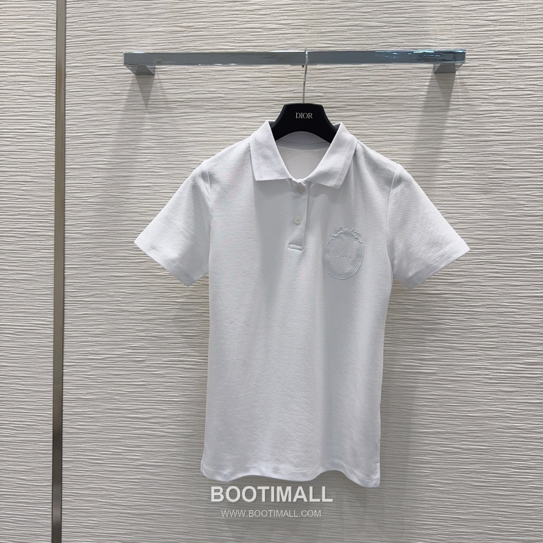 Dior SS26 Cotton Polo Collar Logo T-Shirt 디올 SS26 코튼 폴로 카라 로고 화이트 티셔츠 10