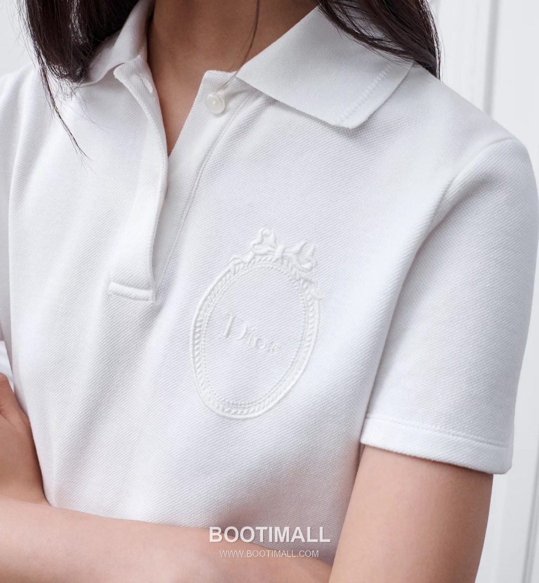 Dior SS26 Cotton Polo Collar Logo T-Shirt 디올 SS26 코튼 폴로 카라 로고 화이트 티셔츠 22