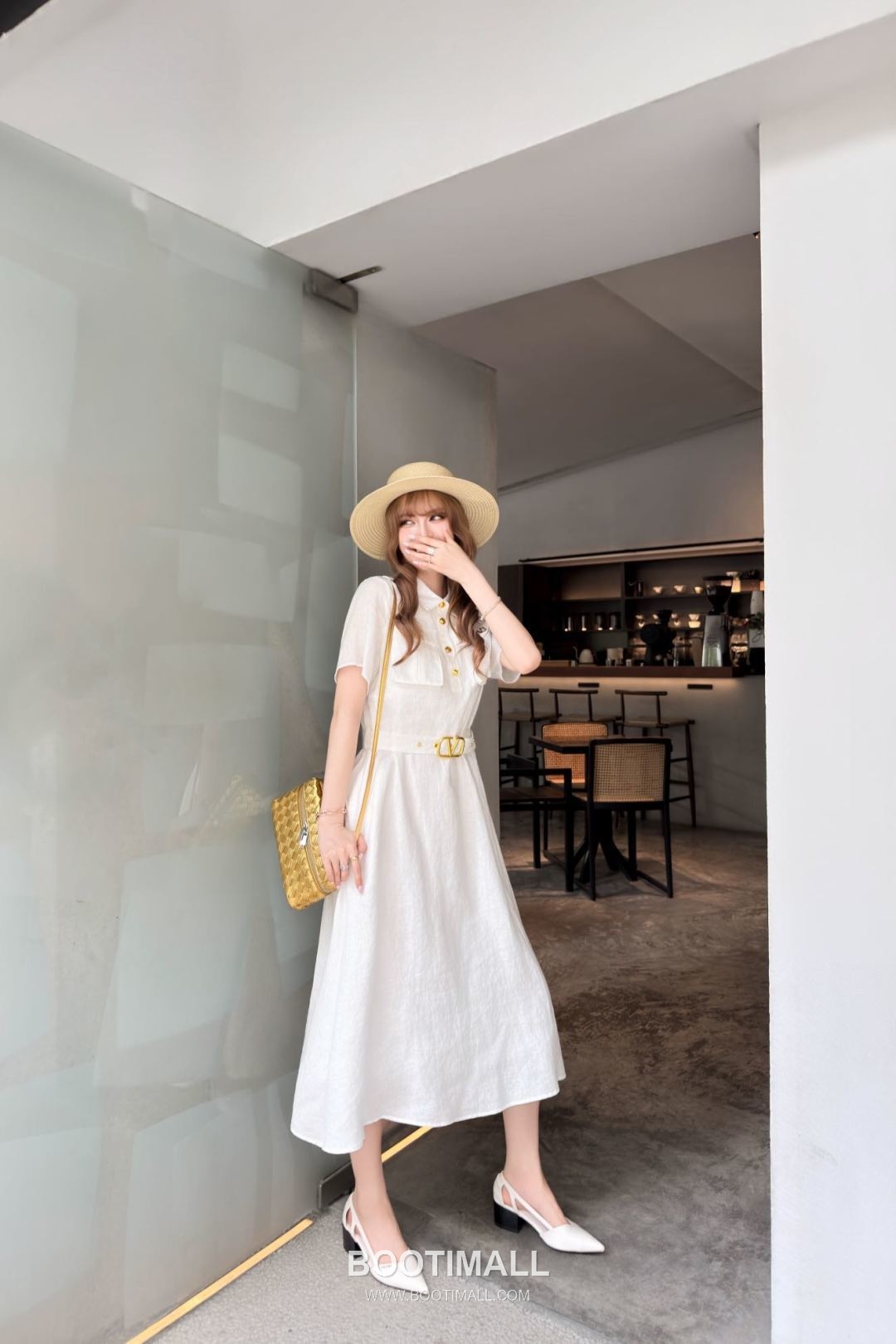 Valentino SS26 Linen Short Sleeve One Piece 발렌티노 SS26 린넨 반팔 베이지 원피스 2