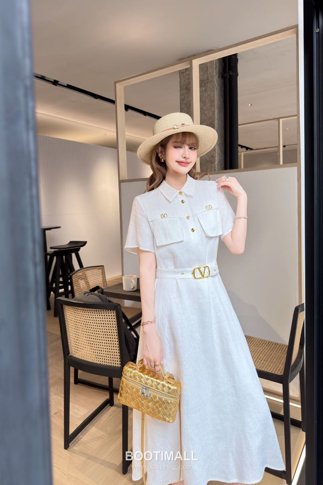 Valentino SS26 Linen Short Sleeve One Piece 발렌티노 SS26 린넨 반팔 베이지 원피스 7