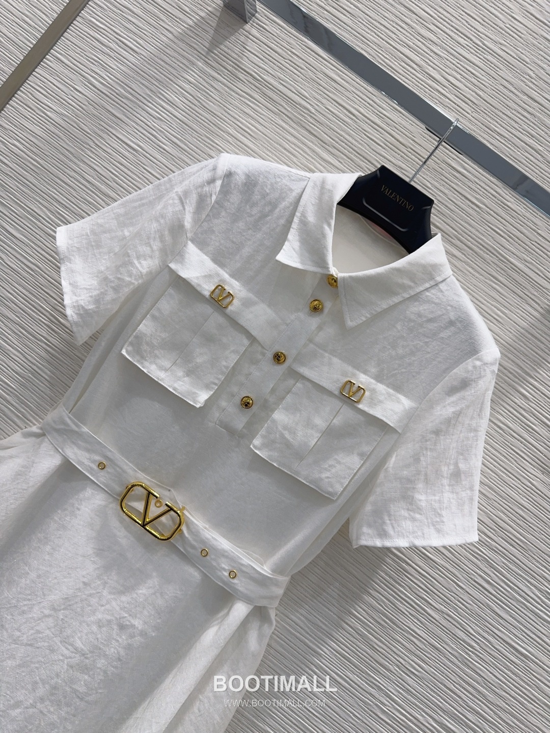 Valentino SS26 Linen Short Sleeve One Piece 발렌티노 SS26 린넨 반팔 베이지 원피스 11