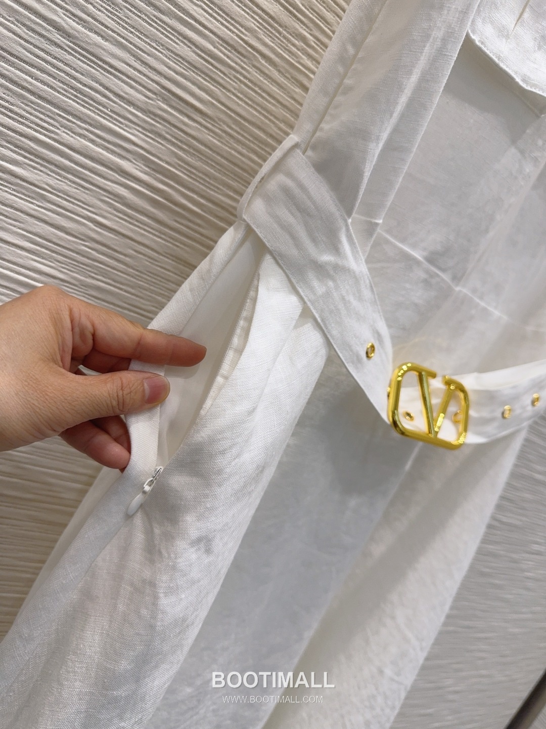 Valentino SS26 Linen Short Sleeve One Piece 발렌티노 SS26 린넨 반팔 베이지 원피스 15