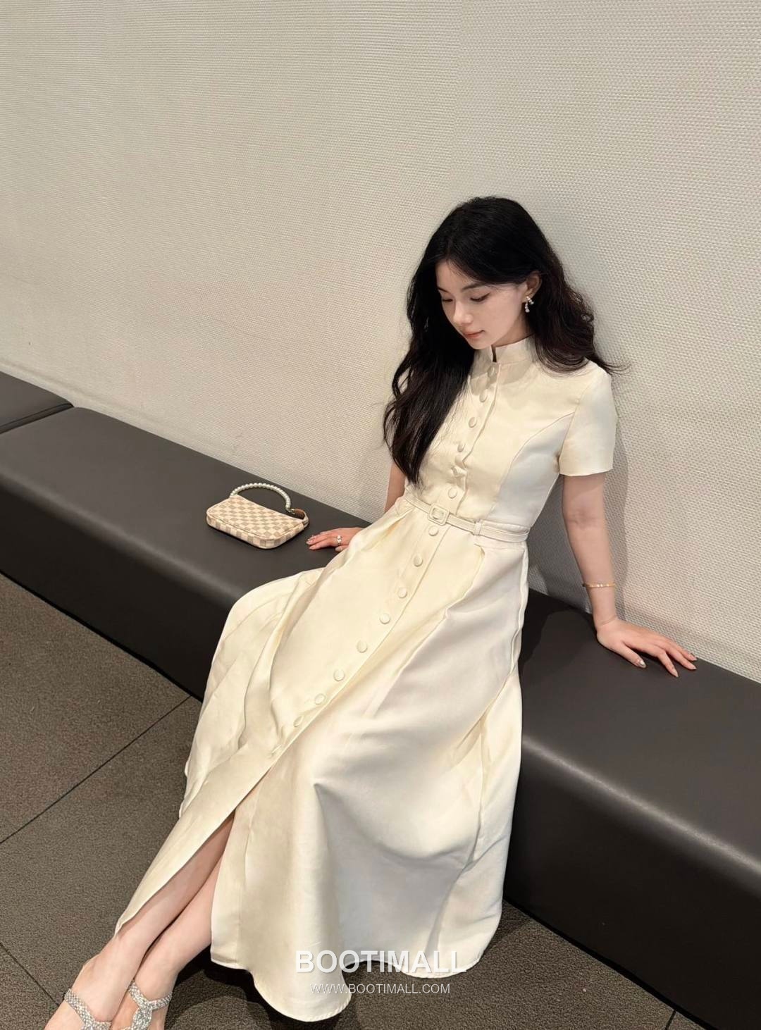 Dior SS26 Polyester Sleeveless Long One Piece 디올 SS26 폴리에스터 슬리브리스 블랙 원피스 2