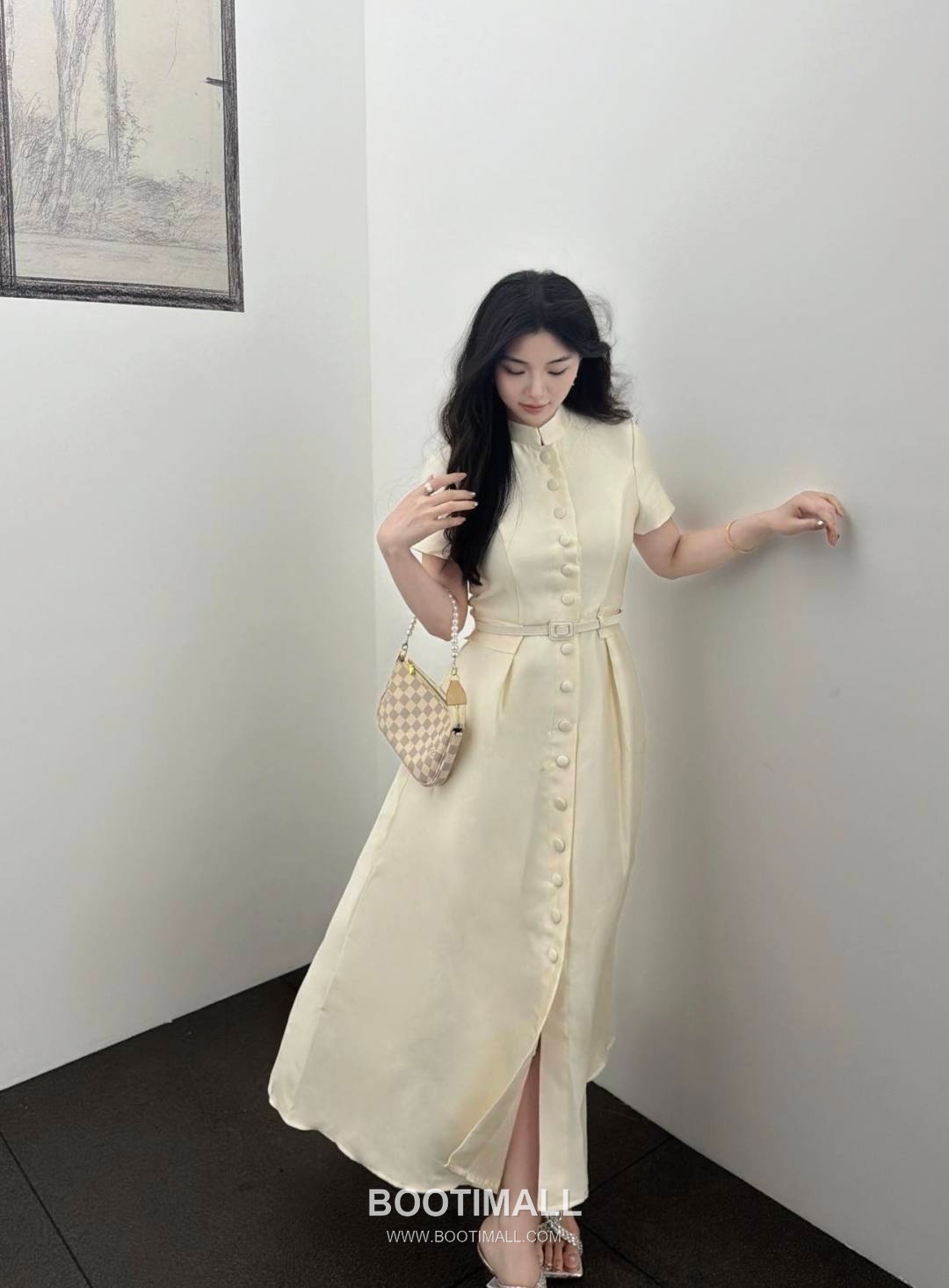 Dior SS26 Polyester Sleeveless Long One Piece 디올 SS26 폴리에스터 슬리브리스 블랙 원피스 4