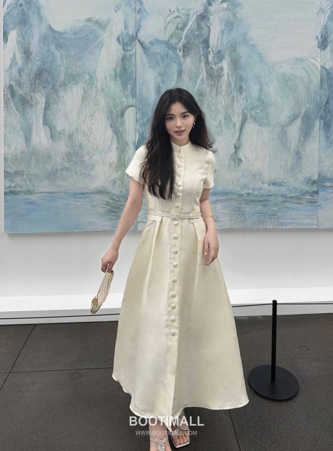 Dior SS26 Polyester Sleeveless Long One Piece 디올 SS26 폴리에스터 슬리브리스 블랙 원피스 6