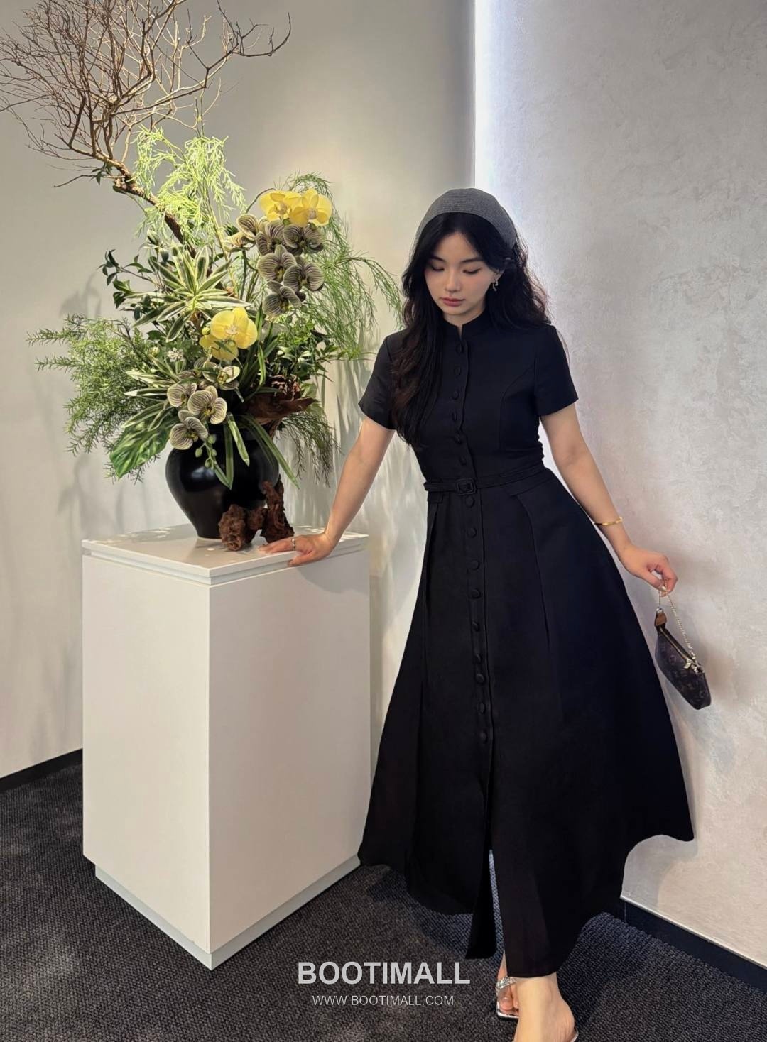 Dior SS26 Polyester Sleeveless Long One Piece 디올 SS26 폴리에스터 슬리브리스 블랙 원피스 7