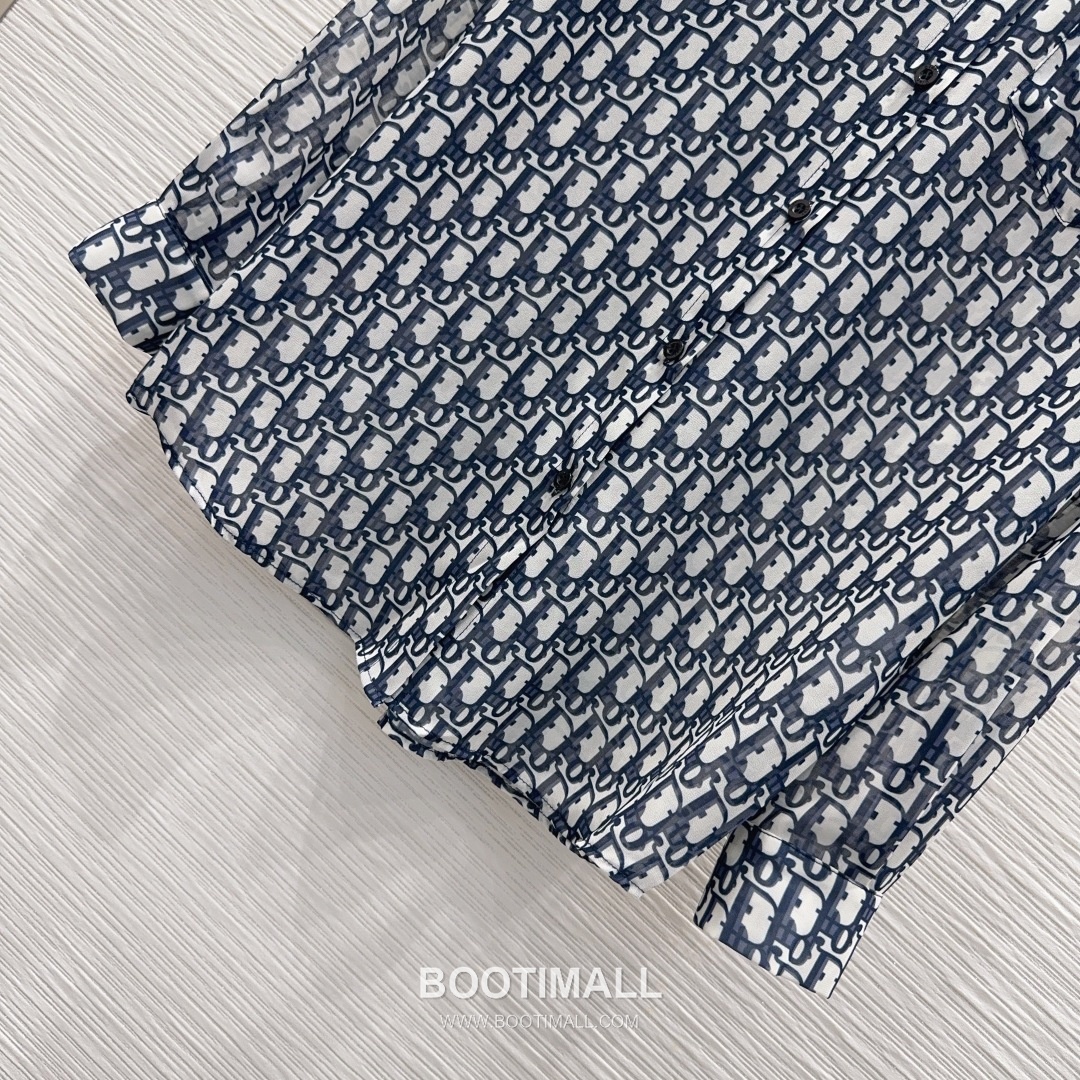 Dior SS26 Cotton Logo Print Long Sleeve Shirt Shorts Set 디올 SS26 코튼 로고 프린트 롱슬리브 셔츠 블랙 쇼츠 셋업 23