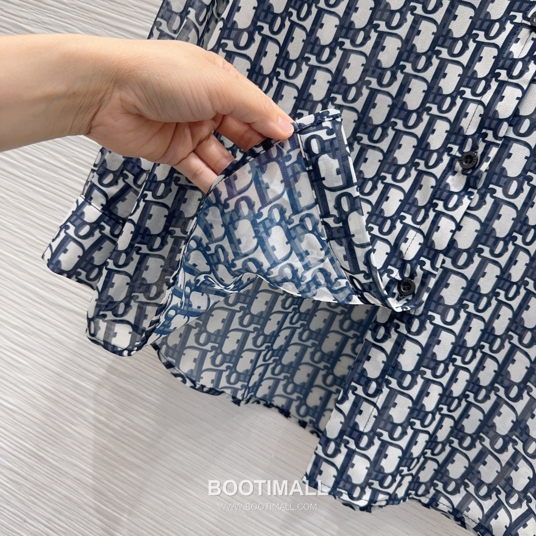 Dior SS26 Cotton Logo Print Long Sleeve Shirt Shorts Set 디올 SS26 코튼 로고 프린트 롱슬리브 셔츠 블랙 쇼츠 셋업 26